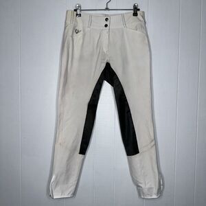 Tuff Rider Women’s Full Seat Breeches White Charcoal Horse Riding Size 30